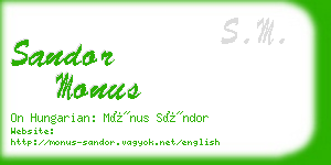 sandor monus business card