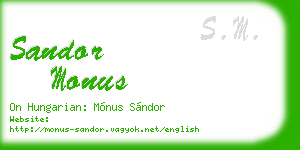 sandor monus business card